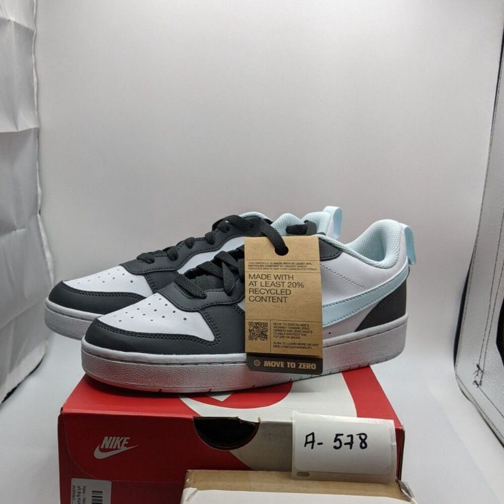 Nike Court Borough Big Kids Shoes, Black Blue White, HQ3258-060, 6.5Y Medium US - Picture 8 of 9